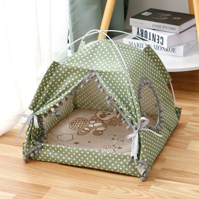 Cat Tent Cat Cat House Enclosed Pet Bed - Black Entro