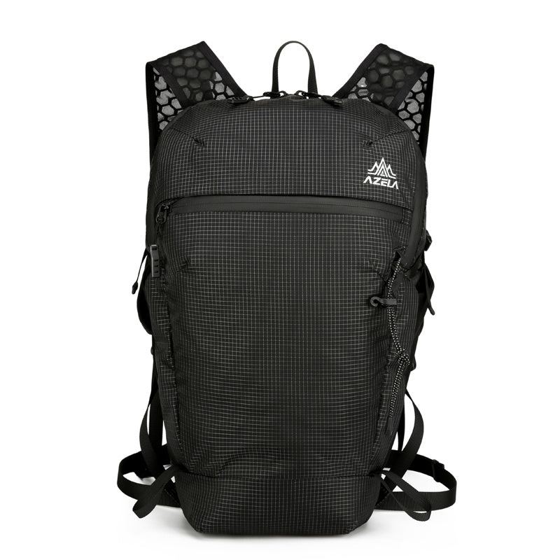 AZELA Grid Pattern Lightweight Hiking Backpack, Breathable Mesh Outdoor Backpack For Trekking, Camping, Travel, Sports