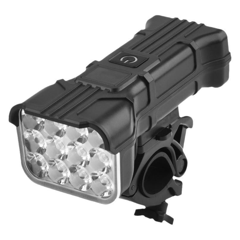 Bicycle Headlight Highlight 12LED With Digital Display Emergency Power Bank