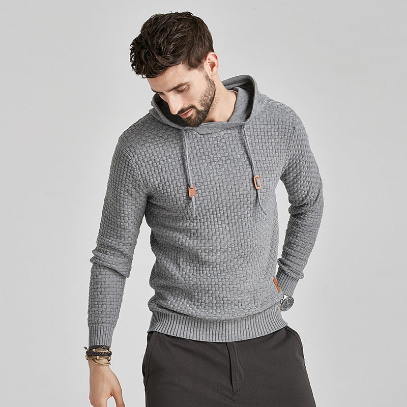 Autumn And Winter New Men's Brocade Sweater Long-sleeved Hoodie