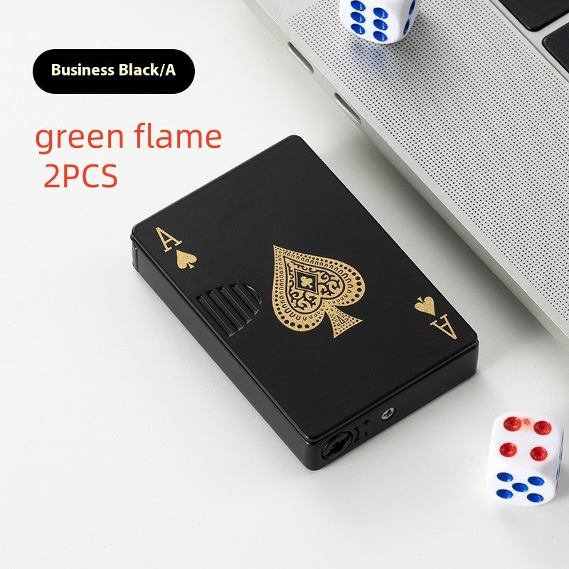 Poker Card Metal Windproof Straight Forward Creative Personalized Lighter