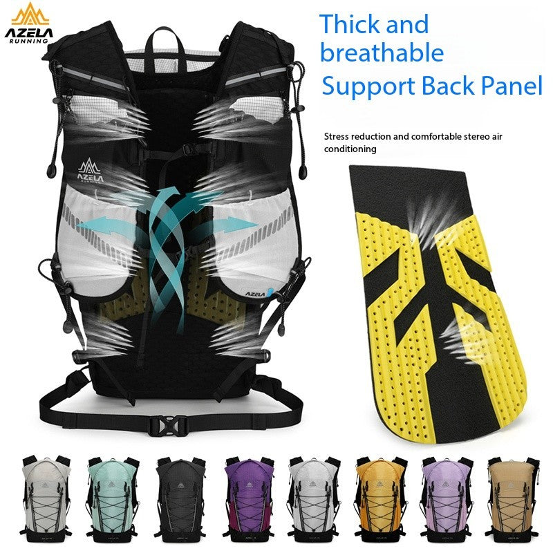 AZELA 22L Outdoor Hiking Backpack, Lightweight Grid Pattern Trekking Daypack, Ergonomic Design Camping Backpack For Travel & Adventure