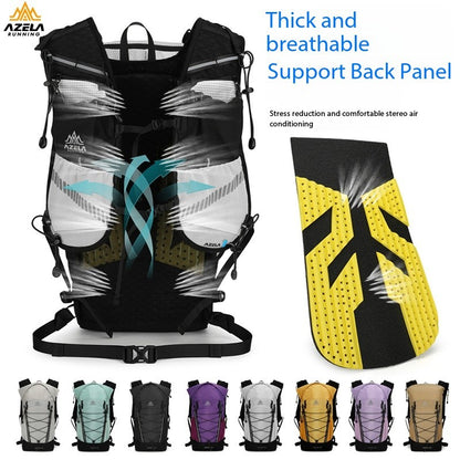 AZELA 22L Outdoor Hiking Backpack, Lightweight Grid Pattern Trekking Daypack, Ergonomic Design Camping Backpack For Travel & Adventure