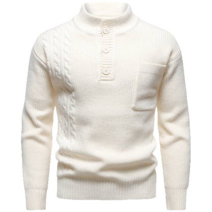 Men's Fashion British Henry Stand Collar Sweater
