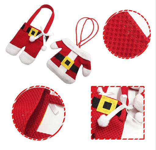 6 pcs New Year Holder Chirstmas Cutlery Knife Fork Cutlery Set Trousers Skirt Navidad Christmas Christmas Decorations for Home