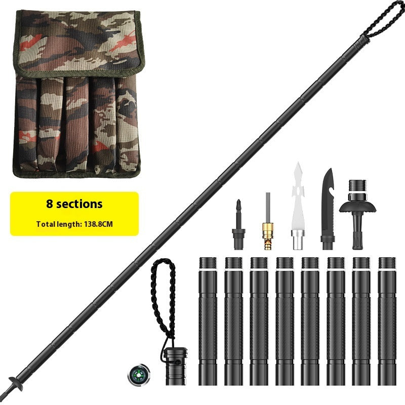 Outdoor Supplies Multi-set Function Alpenstock Alloy Self-defense Equipment Tactical Stick