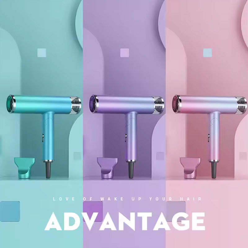 Gradient Color Folding Hair Dryer With Ion Adjustable Speed Portable Salon Grade