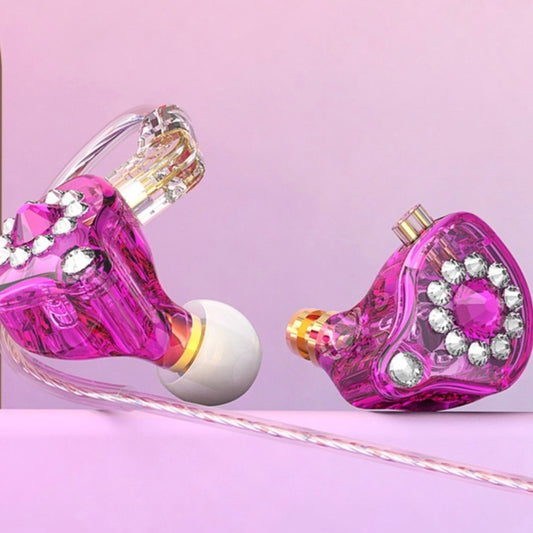 Private Model Q3Pro Wired In-ear Music Headset Plug Diamond-embedded Singing Anchor