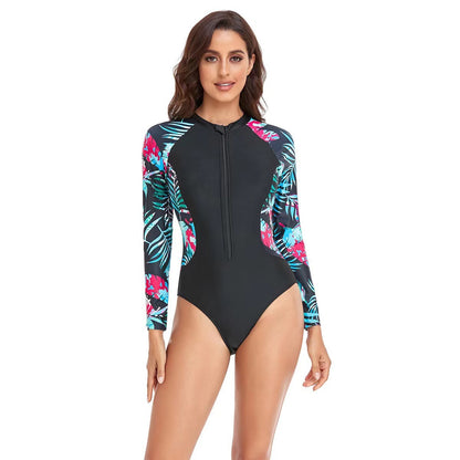 Surfing Suit Zipper Swimsuit Women's One-piece Swimsuit