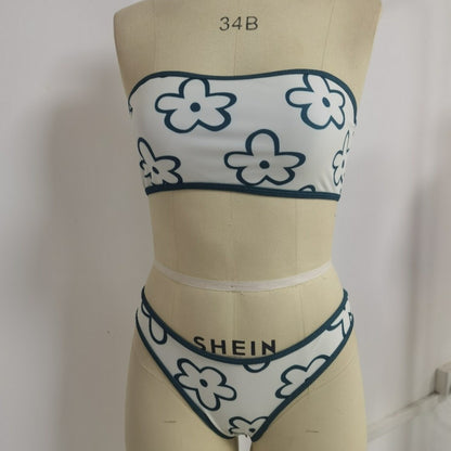 Sexy Flower Bikini Sexy Split Swimsuit Women