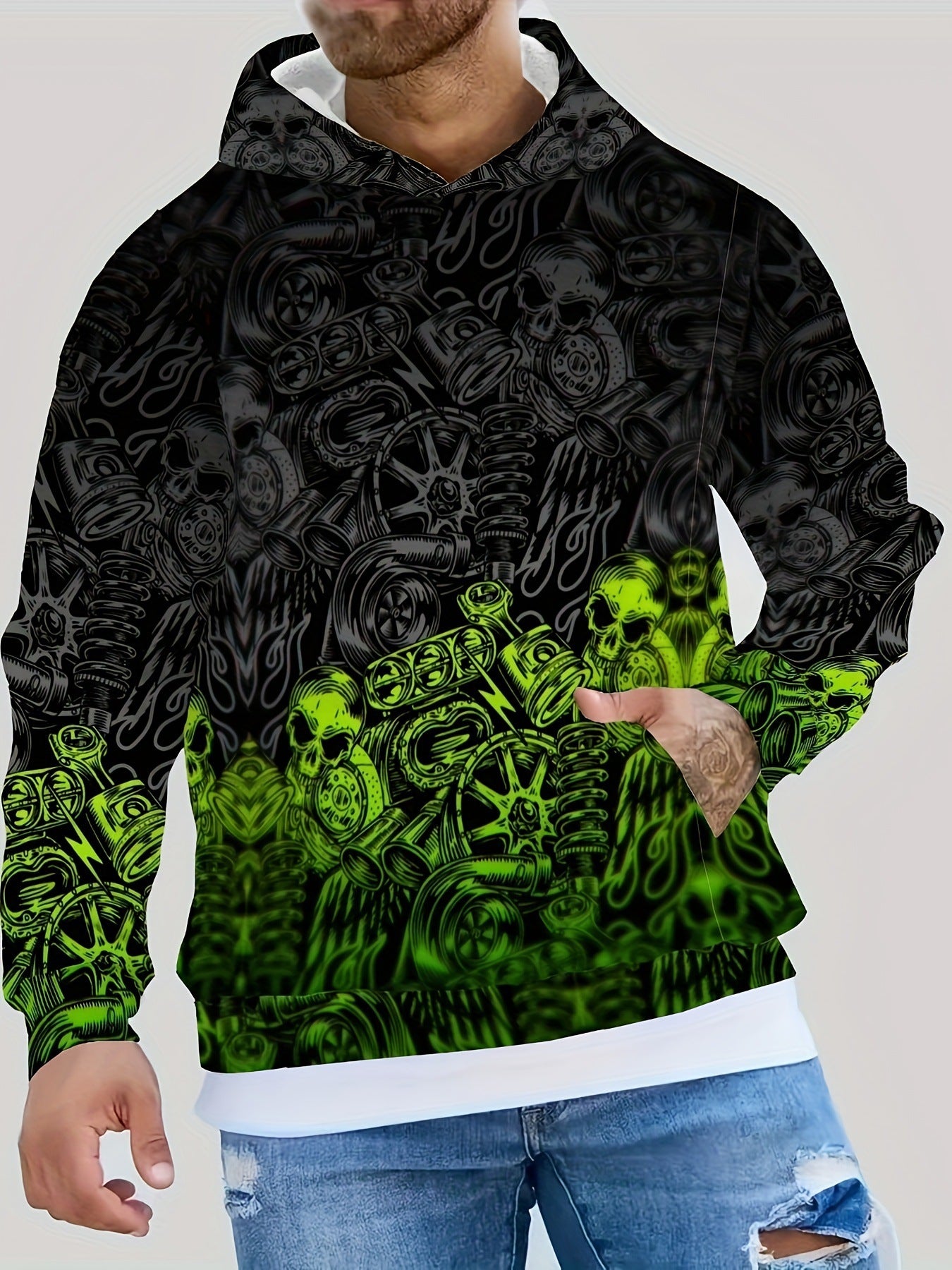 Mens Casual Stylish Versatile Hooded Sweatshirt