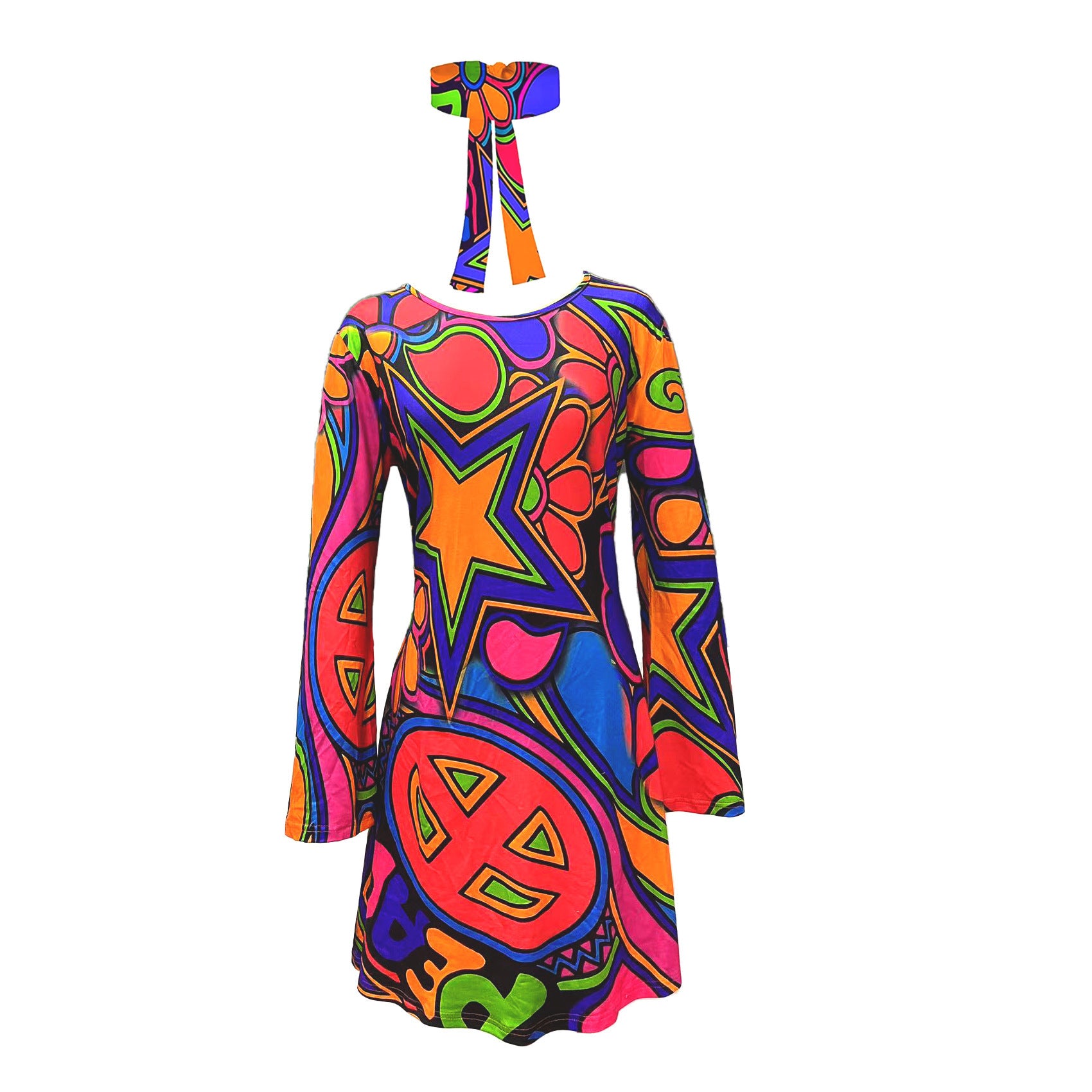Vintage Hippie Clothing Print Women Dress