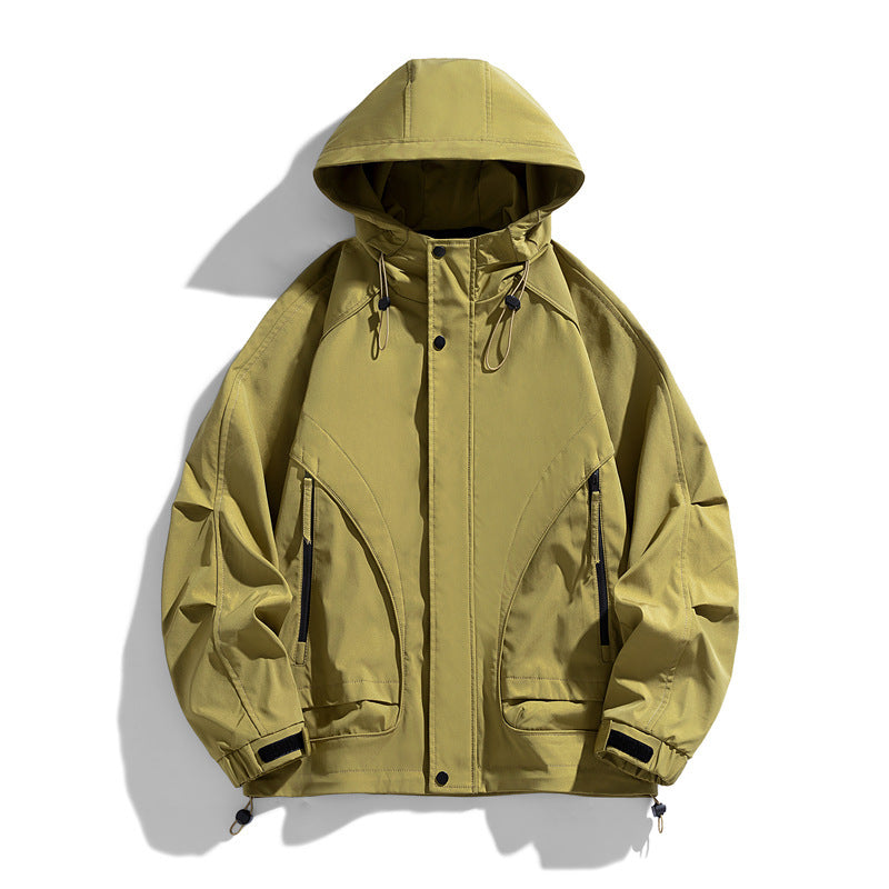 Spring And Autumn High-grade Simple Versatile Trench Coat Windproof Hood Jacket