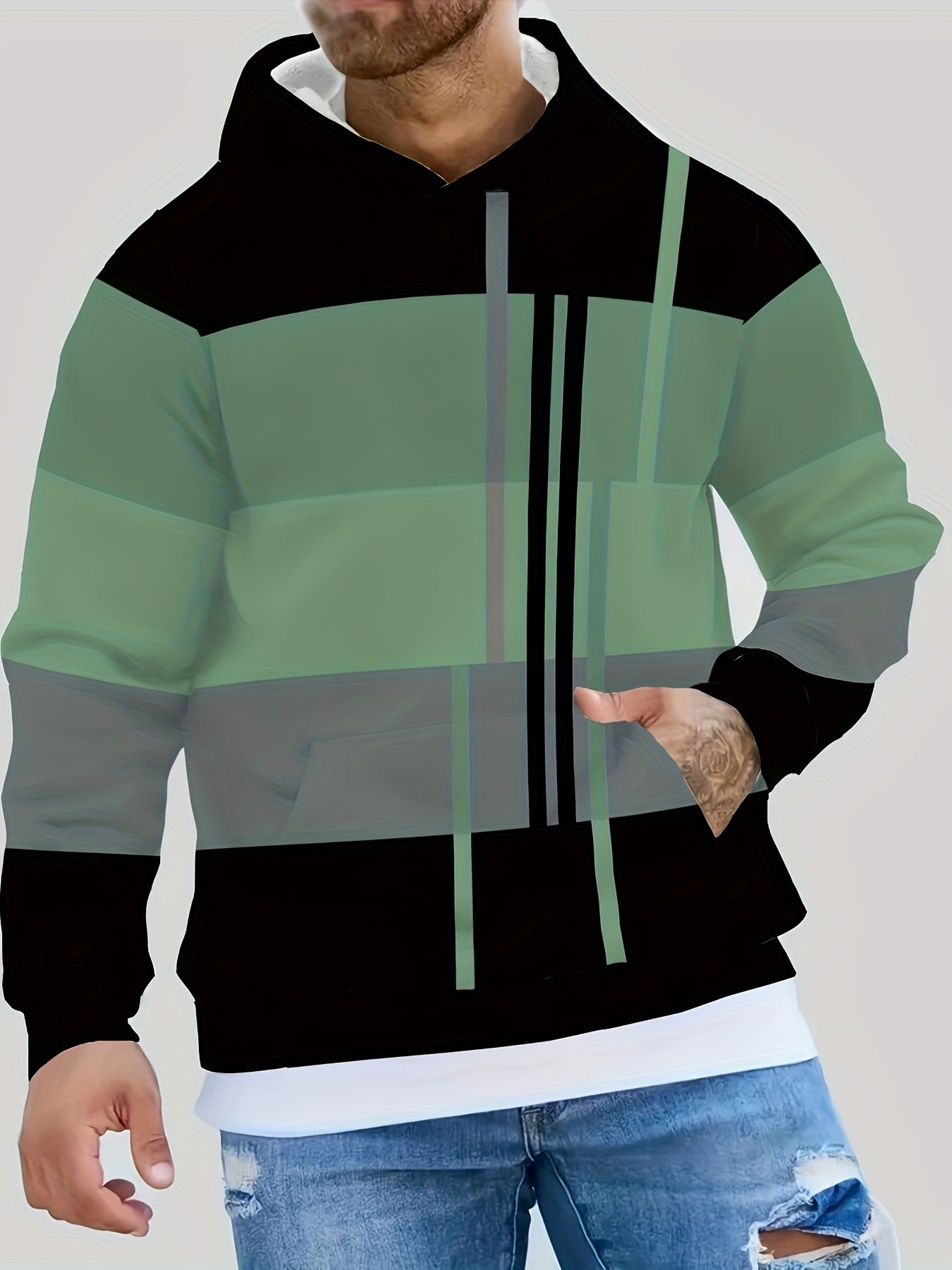 Mens Casual Stylish Versatile Hooded Sweatshirt