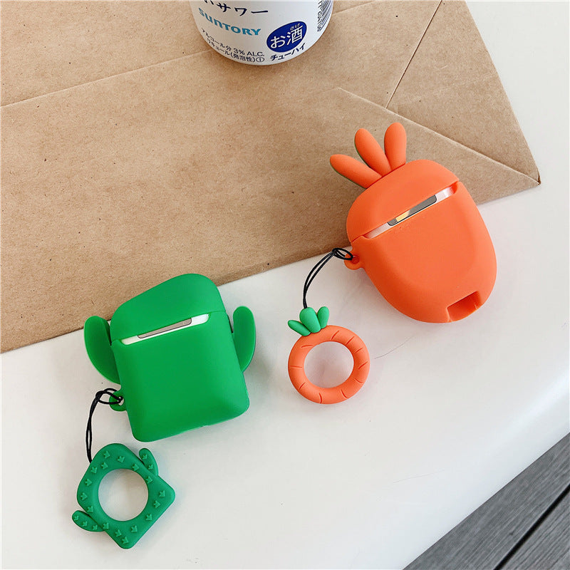 Summer Ins Cactus Carrot Airpods Earphone Sleeves Cute Protective Cover Silicone Cartoon