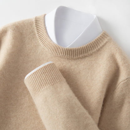 High-end Men's Round Neck Solid Color Sweater