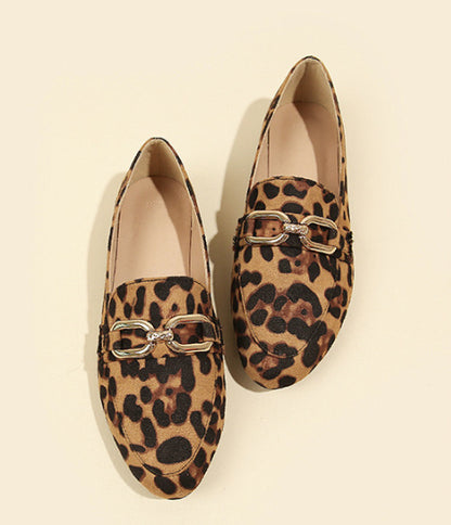 Leopard Print Casual Soft Bottom Pumps Women Casual Shoes Round Toe Flats