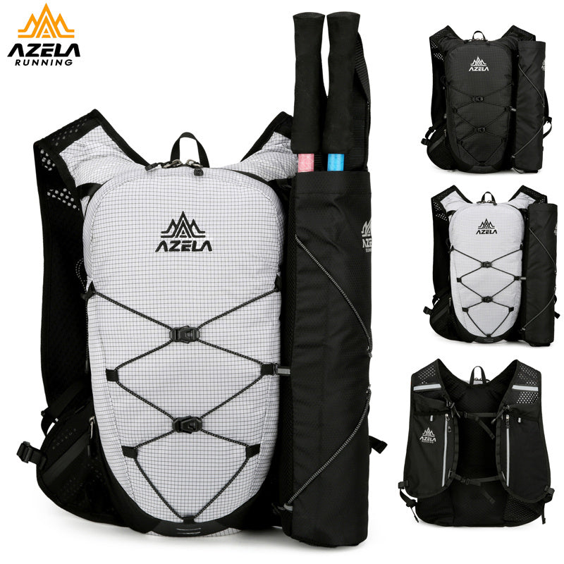 AZELA Grid Pattern Lightweight Hiking Backpack, Breathable Mesh Outdoor Sports Backpack For Trail Running, Camping, Travel