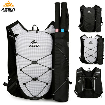 AZELA Grid Pattern Lightweight Hiking Backpack, Breathable Mesh Outdoor Sports Backpack For Trail Running, Camping, Travel