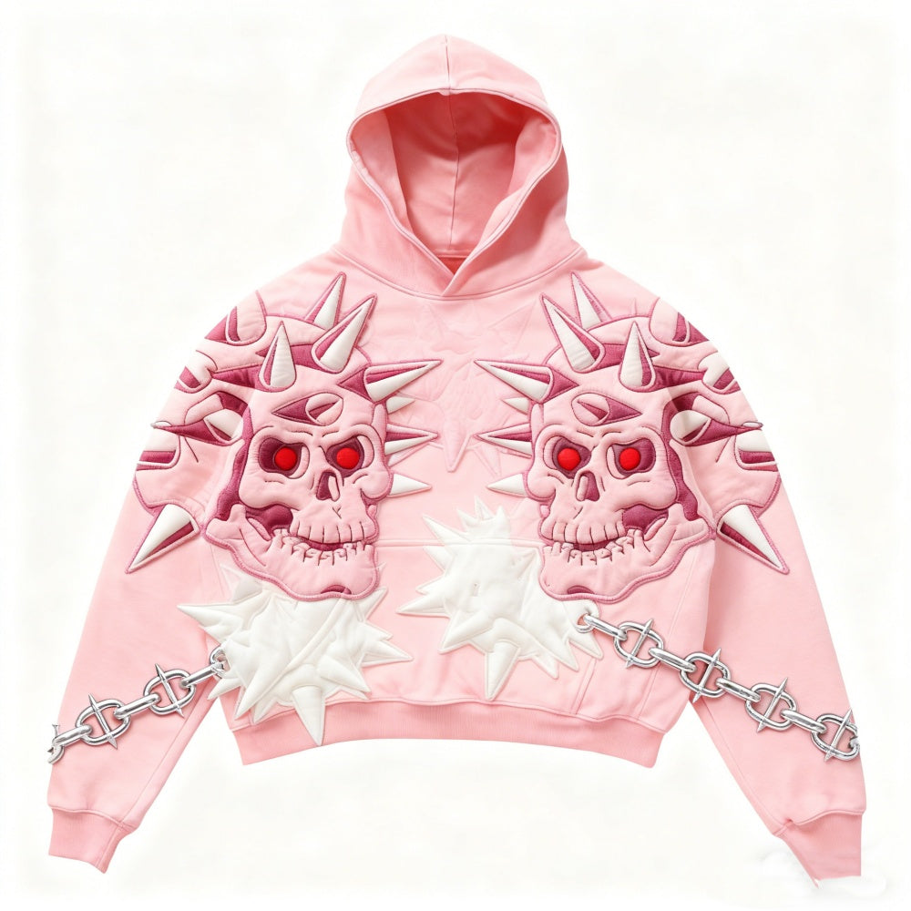 Retro Skull Pattern 3D Printed Pullover Hoodie