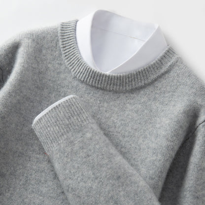 High-end Men's Round Neck Solid Color Sweater