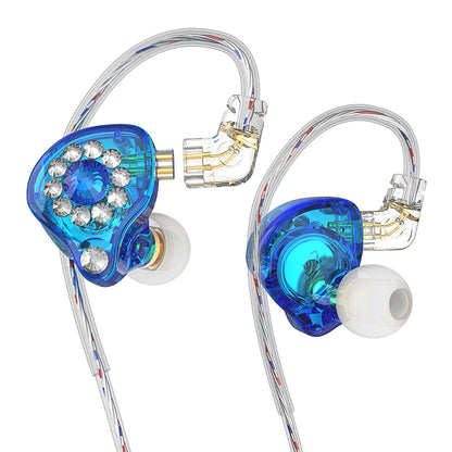 Private Model Q3Pro Wired In-ear Music Headset Plug Diamond-embedded Singing Anchor