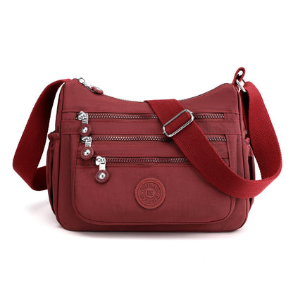 Simple Solid Color Nylon Crossbody Cloth Bag