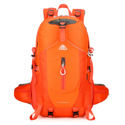 AZELA Electron 40L Hiking Backpack, White & Navy Outdoor Camping Backpack With Multiple Compartments, Adjustable Straps, Durable Trekking Daypack For Men Women Mountaineering & Travel