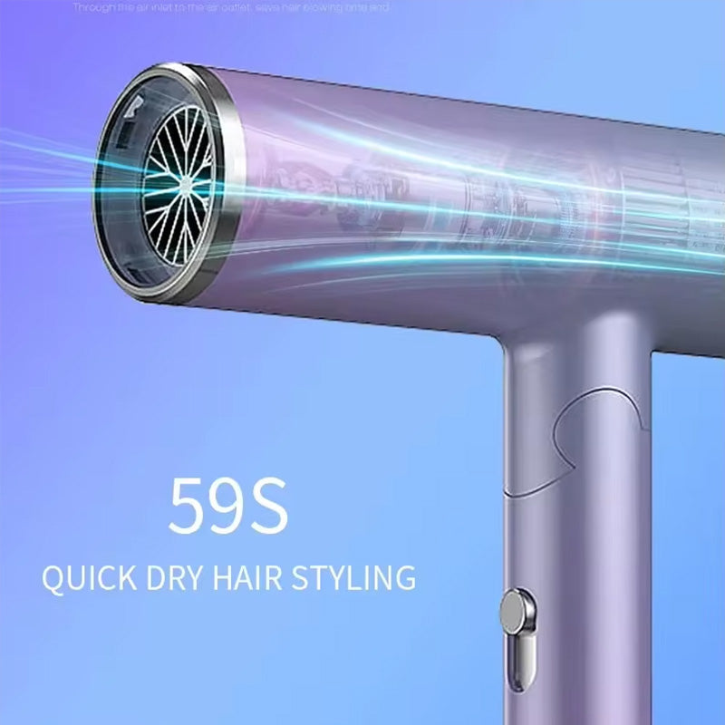 Gradient Color Folding Hair Dryer With Ion Adjustable Speed Portable Salon Grade
