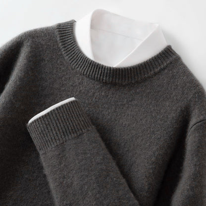 High-end Men's Round Neck Solid Color Sweater