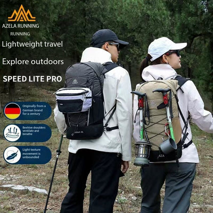 AZELA 22L Outdoor Hiking Backpack, Lightweight Grid Pattern Trekking Daypack, Ergonomic Design Camping Backpack For Travel & Adventure