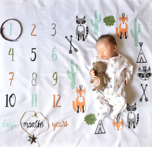 Baby Play Mats Infant Portray Diaper Milestone Photo Background Blankets