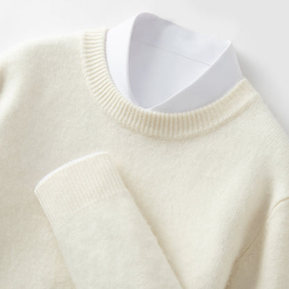 High-end Men's Round Neck Solid Color Sweater
