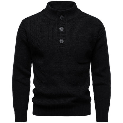 Men's Fashion British Henry Stand Collar Sweater