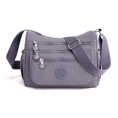 Simple Solid Color Nylon Crossbody Cloth Bag
