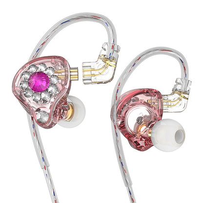 Private Model Q3Pro Wired In-ear Music Headset Plug Diamond-embedded Singing Anchor