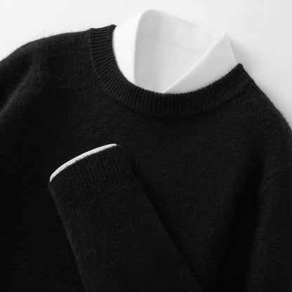 High-end Men's Round Neck Solid Color Sweater