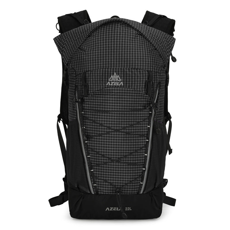 AZELA 22L Outdoor Hiking Backpack, Lightweight Grid Pattern Trekking Daypack, Ergonomic Design Camping Backpack For Travel & Adventure