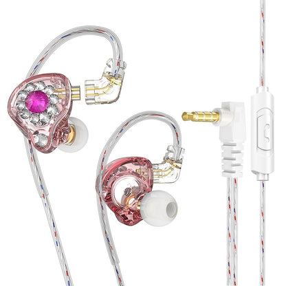 Private Model Q3Pro Wired In-ear Music Headset Plug Diamond-embedded Singing Anchor
