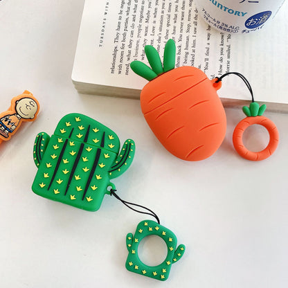 Summer Ins Cactus Carrot Airpods Earphone Sleeves Cute Protective Cover Silicone Cartoon