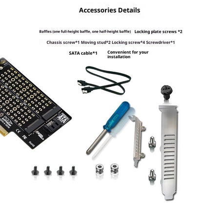 PH42 M2 NVMe NGFF SSD To PCIE SATA Dual Disk Transfer Extended Card Support MKey BKey