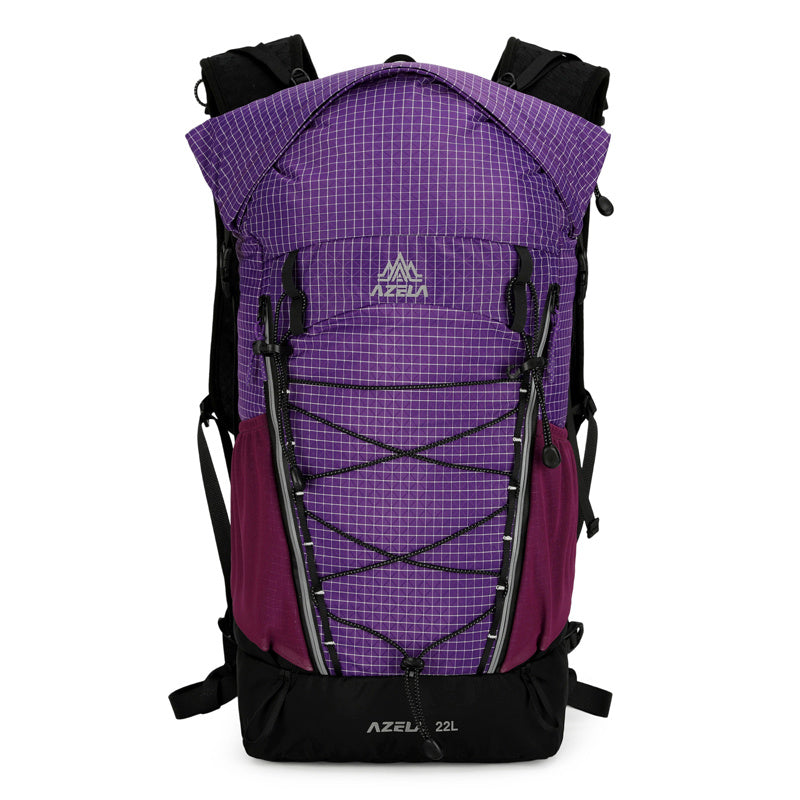 AZELA 22L Outdoor Hiking Backpack, Lightweight Grid Pattern Trekking Daypack, Ergonomic Design Camping Backpack For Travel & Adventure