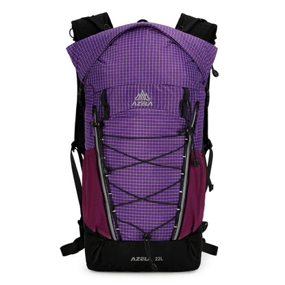 AZELA 22L Outdoor Hiking Backpack, Lightweight Grid Pattern Trekking Daypack, Ergonomic Design Camping Backpack For Travel & Adventure