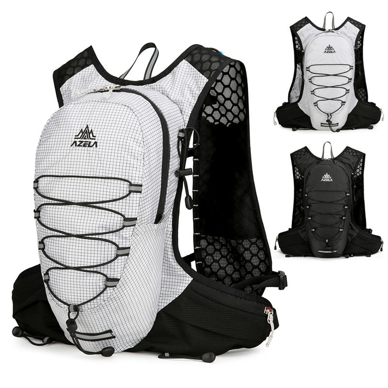 AZELA Grid Pattern Breathable Mesh Running Backpack, Lightweight Hydration Pack For Trail Running, Outdoor Sports, Hiking