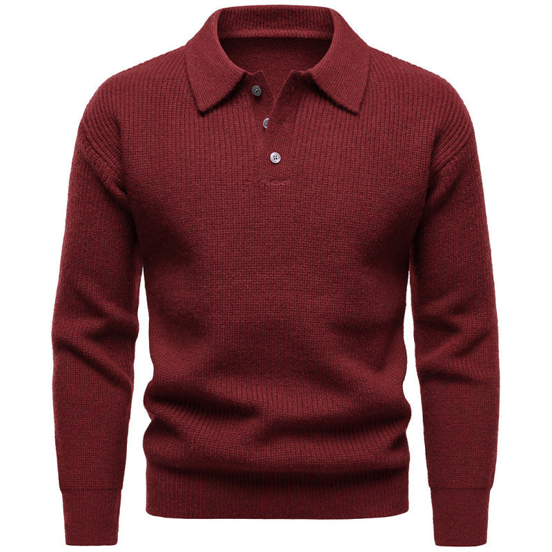 Men's British Fashion Polo Collar Sweater
