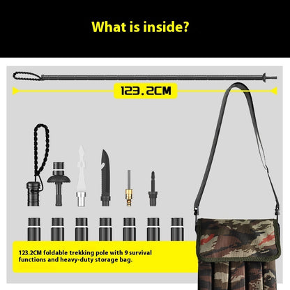 Outdoor Supplies Multi-set Function Alpenstock Alloy Self-defense Equipment Tactical Stick