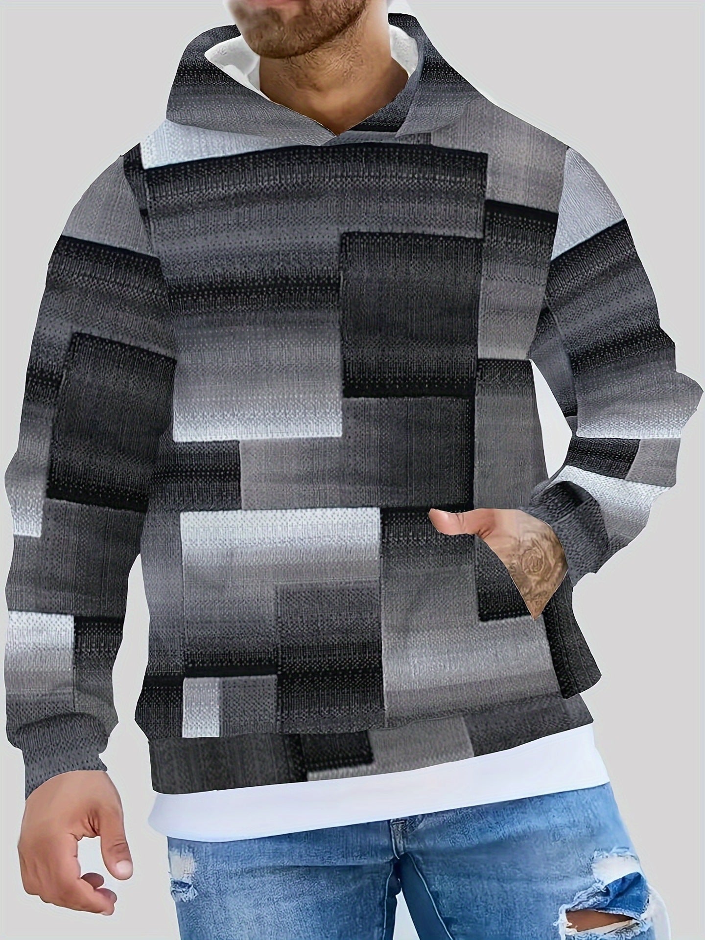 Mens Casual Stylish Versatile Hooded Sweatshirt