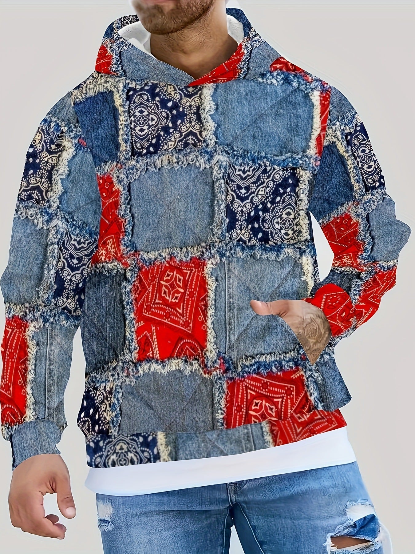 Mens Casual Stylish Versatile Hooded Sweatshirt