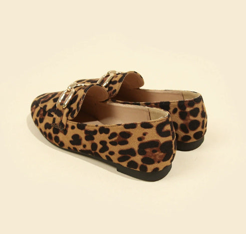 Leopard Print Casual Soft Bottom Pumps Women Casual Shoes Round Toe Flats