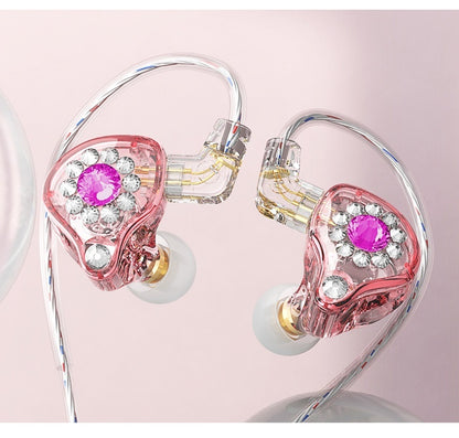 Private Model Q3Pro Wired In-ear Music Headset Plug Diamond-embedded Singing Anchor